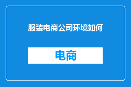 服装电商公司环境如何(服装电商公司环境如何？)