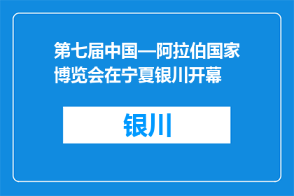 第七届中国—阿拉伯国家博览会在宁夏银川开幕