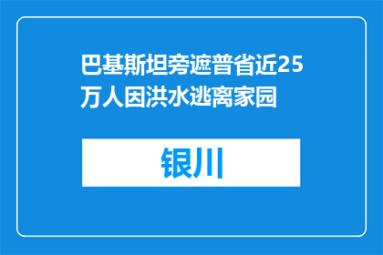 巴基斯坦旁遮普省近25万人因洪水逃离家园