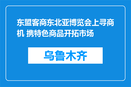 东盟客商东北亚博览会上寻商机 携特色商品开拓市场