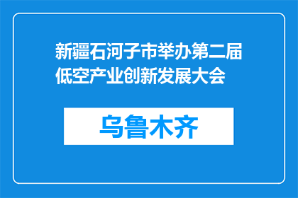 新疆石河子市举办第二届低空产业创新发展大会