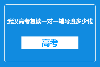 武汉高考复读一对一辅导班多少钱(武汉高考复读一对一辅导班价格是多少？)