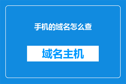 手机的域名怎么查(如何查询手机的域名？)