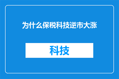 为什么保税科技逆市大涨(为什么保税科技逆市大涨？)