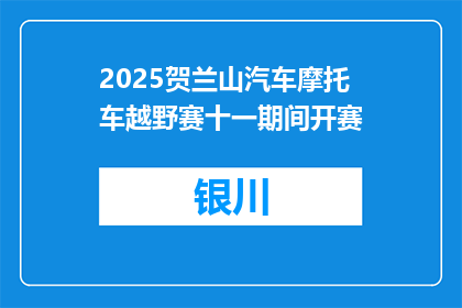 2025贺兰山汽车摩托车越野赛十一期间开赛