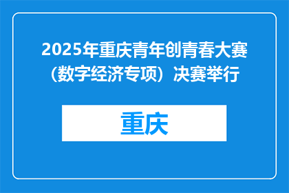 2025年重庆青年创青春大赛（数字经济专项）决赛举行
