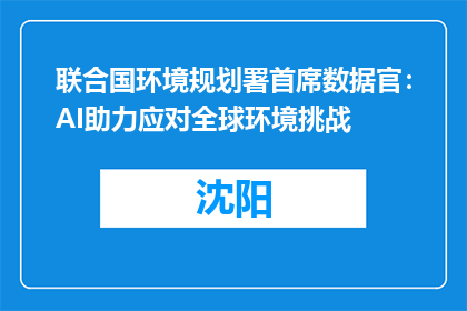 联合国环境规划署首席数据官：AI助力应对全球环境挑战