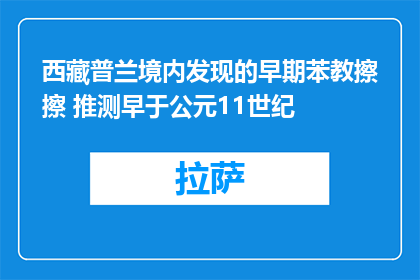 西藏普兰境内发现的早期苯教擦擦 推测早于公元11世纪