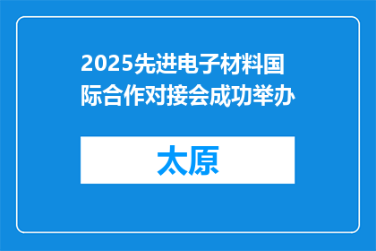 2025先进电子材料国际合作对接会成功举办
