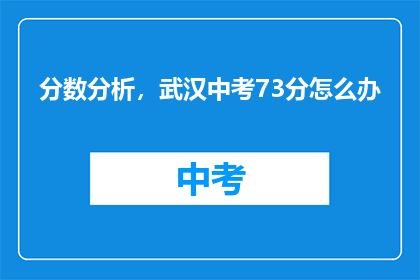 分数分析，武汉中考73分怎么办(武汉中考73分，分数分析后该如何应对？)