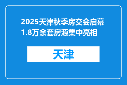 2025天津秋季房交会启幕 1.8万余套房源集中亮相