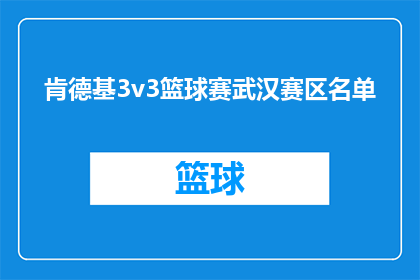 肯德基3v3篮球赛武汉赛区名单(武汉肯德基3v3篮球赛参赛队伍名单公布)