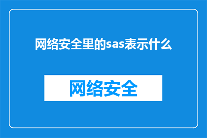 网络安全里的sas表示什么(网络安全中的SAS代表什么？)