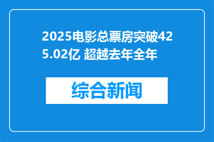 2025电影总票房突破425.02亿 超越去年全年