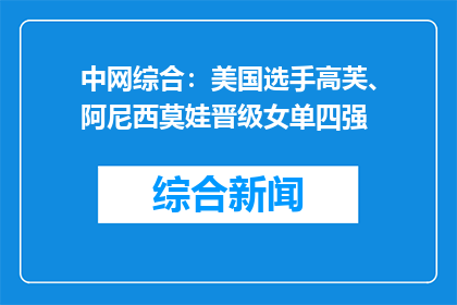 中网综合：美国选手高芙、阿尼西莫娃晋级女单四强