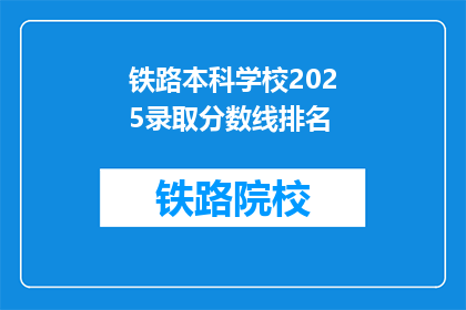铁路本科学校2025录取分数线排名