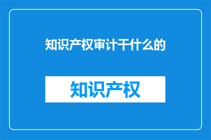 知识产权审计干什么的(知识产权审计是做什么的？)