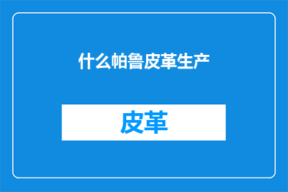 什么帕鲁皮革生产