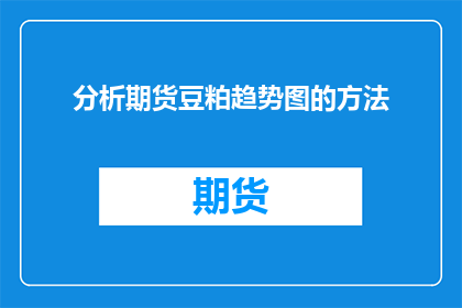 分析期货豆粕趋势图的方法