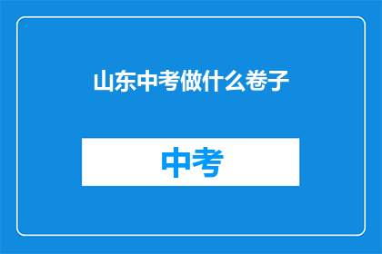 山东中考做什么卷子
