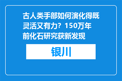 古人类手部如何演化得既灵活又有力？150万年前化石研究获新发现