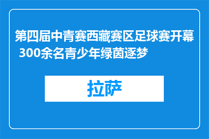 第四届中青赛西藏赛区足球赛开幕 300余名青少年绿茵逐梦
