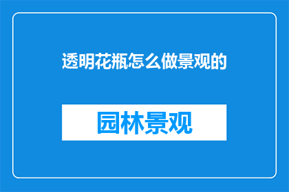 透明花瓶怎么做景观的(如何制作透明花瓶以打造景观效果？)