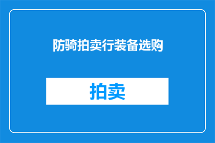 防骑拍卖行装备选购