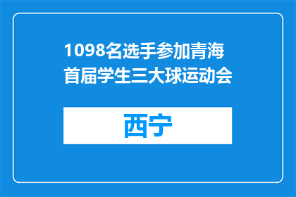 1098名选手参加青海首届学生三大球运动会