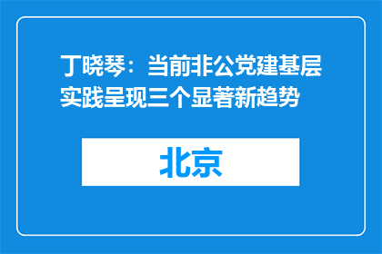 丁晓琴：当前非公党建基层实践呈现三个显著新趋势