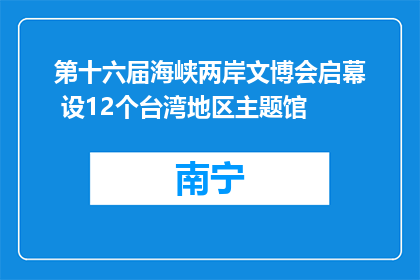 第十六届海峡两岸文博会启幕 设12个台湾地区主题馆