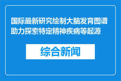 国际最新研究绘制大脑发育图谱 助力探索特定精神疾病等起源