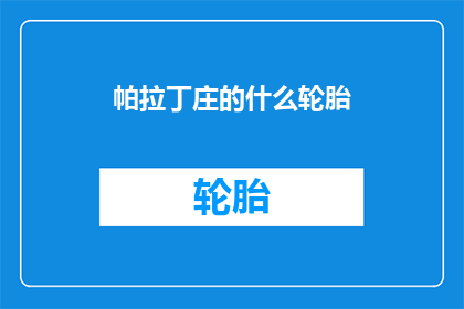 帕拉丁庄的什么轮胎(帕拉丁庄的轮胎究竟有何神奇之处？)