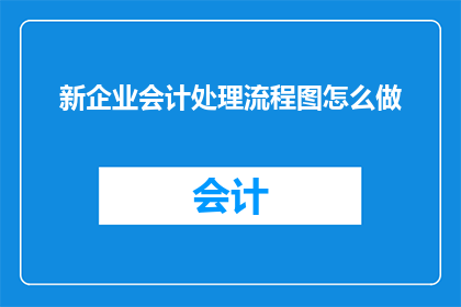 新企业会计处理流程图怎么做(如何制作一个清晰且专业的新企业会计处理流程图？)