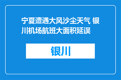 宁夏遭遇大风沙尘天气 银川机场航班大面积延误