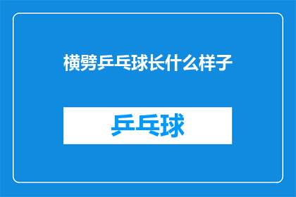 横劈乒乓球长什么样子(横劈乒乓球的外观特征是什么？)