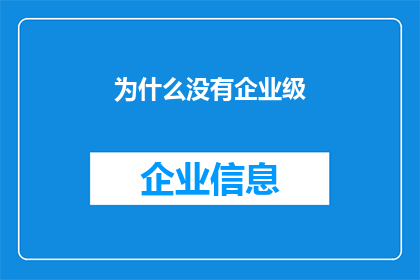 为什么没有企业级(企业级服务为何难以普及？)
