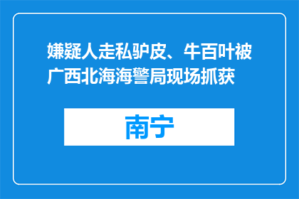 嫌疑人走私驴皮、牛百叶被广西北海海警局现场抓获