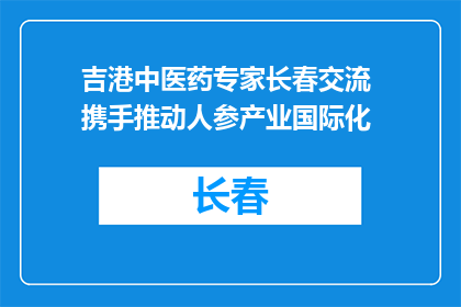 吉港中医药专家长春交流 携手推动人参产业国际化