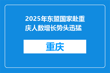 2025年东盟国家赴重庆人数增长势头迅猛