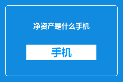 净资产是什么手机(净资产是什么？探索财富与资产的神秘面纱)