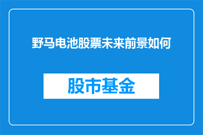 野马电池股票未来前景如何(野马电池股票的未来前景如何？投资者应关注哪些关键因素？)