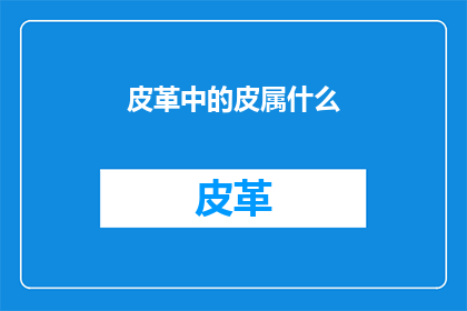 皮革中的皮属什么(皮革中的皮属于什么分类？)