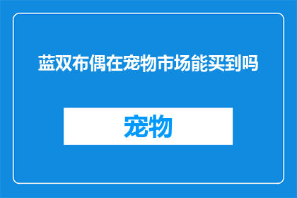 蓝双布偶在宠物市场能买到吗(蓝双布偶宠物市场是否可购？)