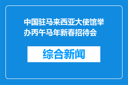 中国驻马来西亚大使馆举办丙午马年新春招待会