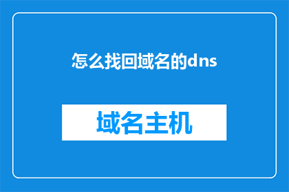 怎么找回域名的dns(如何找回丢失的域名DNS信息？)