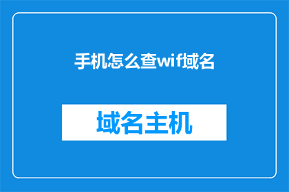 手机怎么查wif域名(如何查询手机WiFi域名？)