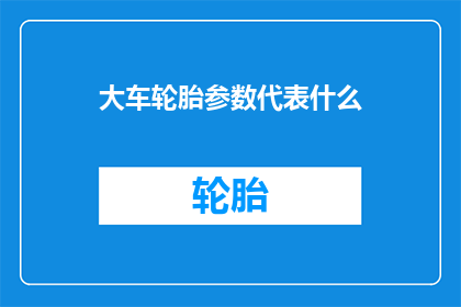 大车轮胎参数代表什么(大车轮胎参数代表什么？)