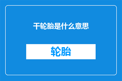 干轮胎是什么意思(干轮胎是什么意思？探索轮胎术语的奥秘)