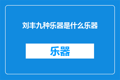 刘丰九种乐器是什么乐器(刘丰九种乐器是什么乐器？)